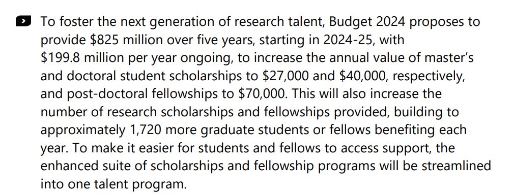 Very good news in the 2024-2025 budget for the tri-agency scholarship. Congratulations @SupportOurSci for the hard work, we did it, one letter, one phone call, one walkout at the time! #SupportOurScience 🎉🥳