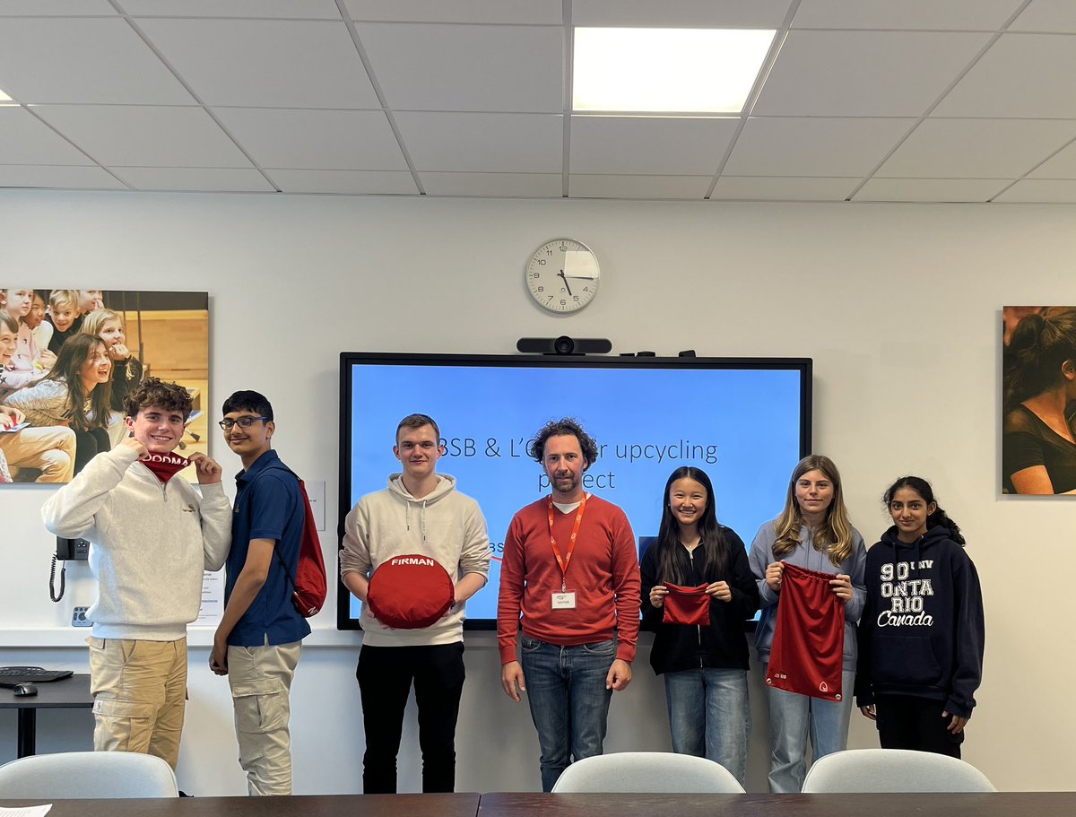 The Global Issues Network Group are currently working on a project with L’Ouvroir to upcycle the old BSB PE tops. The students were very excited to test out the prototypes in tonight’s meeting. #upcycling #sdg12 #studentagency