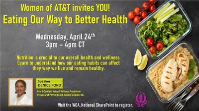 WoA will be hosting an enlightening webinar on 'Eating for Better Health!'🍏🥦 Discover the science behind nutritious eating and get practical, actionable tips to boost your health through your daily meals. Register HERE (netops-ent.web.att.com/#/event-invite…) @STXspeaks @SoilaLomelinSTX