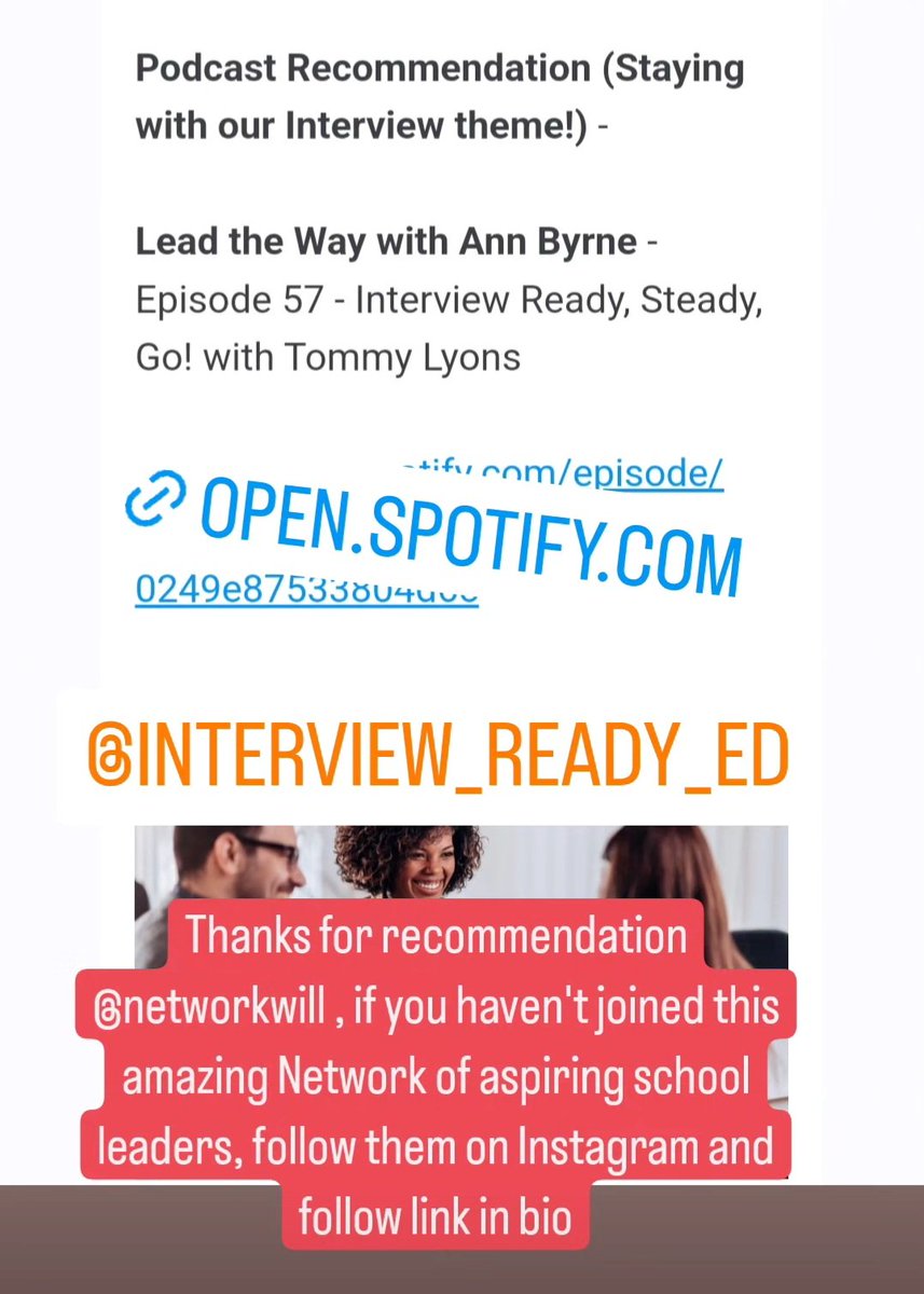 Delighted @network_will
Recommended this in their recent Will Clicks Join this powerful female network of aspiring and experienced school leaders.
open.spotify.com/episode/3L7P04…