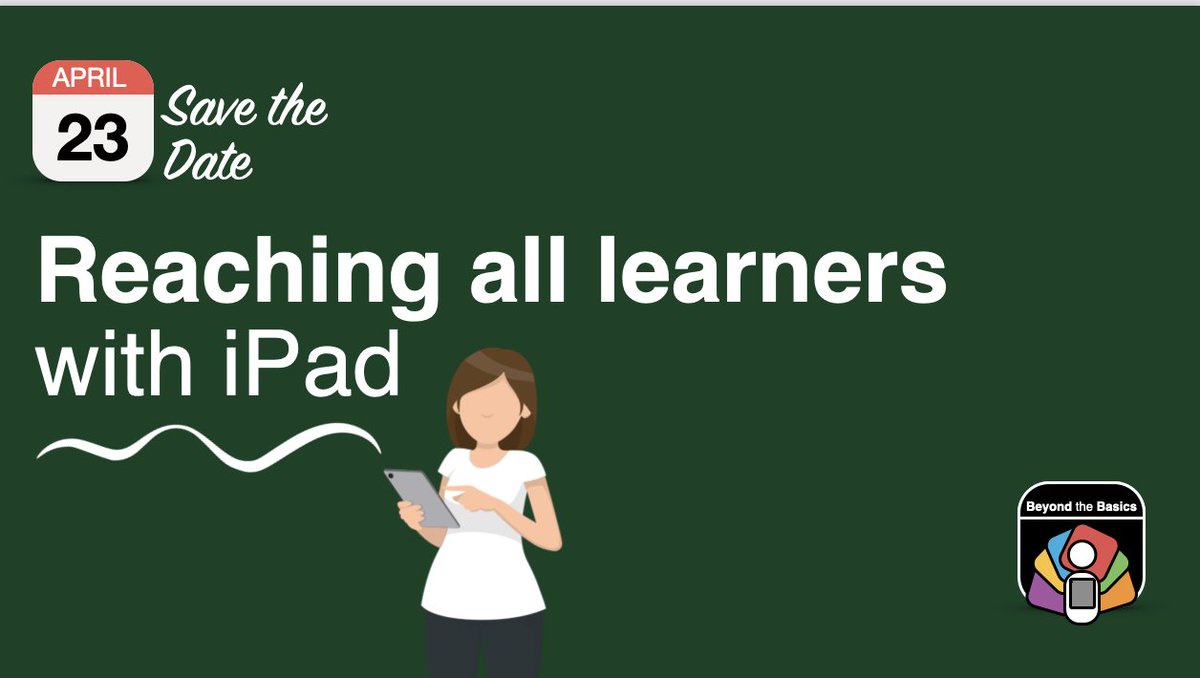 Beyond The Basics is a group of Irish ADEs delivering free iPad training to teachers. Our next workshop focusing on Reaching all Learners with iPad will be held online next Tuesday 7-8pm BST. Register for free here. #AppleEDUchat #AppleEduCommunity edcentretralee.ie/apple-rtc/work…