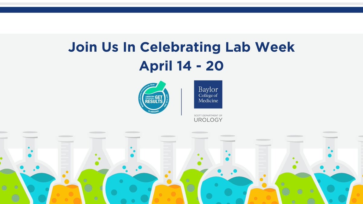 bcm_urology's tweet photo. Medical Laboratory Professionals Week is April 14-20. It's an annual celebration of medical laboratory professionals and pathologists who play a crucial role in healthcare.

We are happy to celebrate our lab professionals today and every day!

#BCMUrology #BCMHouston https://t.co/ZJCqqX7NP7