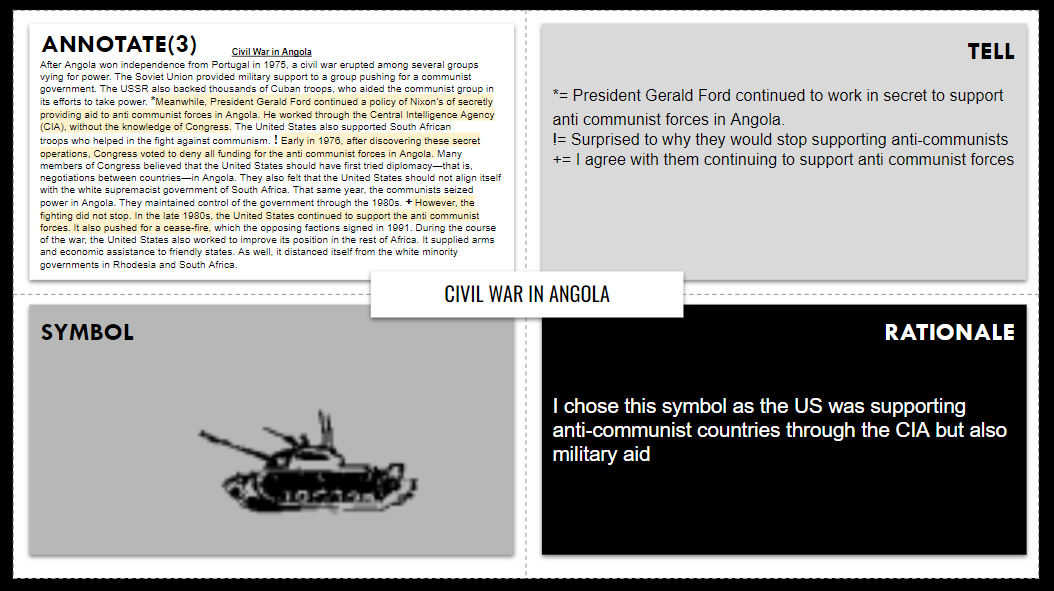 US-Cold War: Late Events ✅#FastandCurious ✅#Frayer smashed w/ #AnnotateandTell x8 Stdnts annotated an event then selected a symbol based on their analysis. Each symbol had a prescribed meaning. Stdnts then rationalized selections using evidence. docs.google.com/presentation/d…