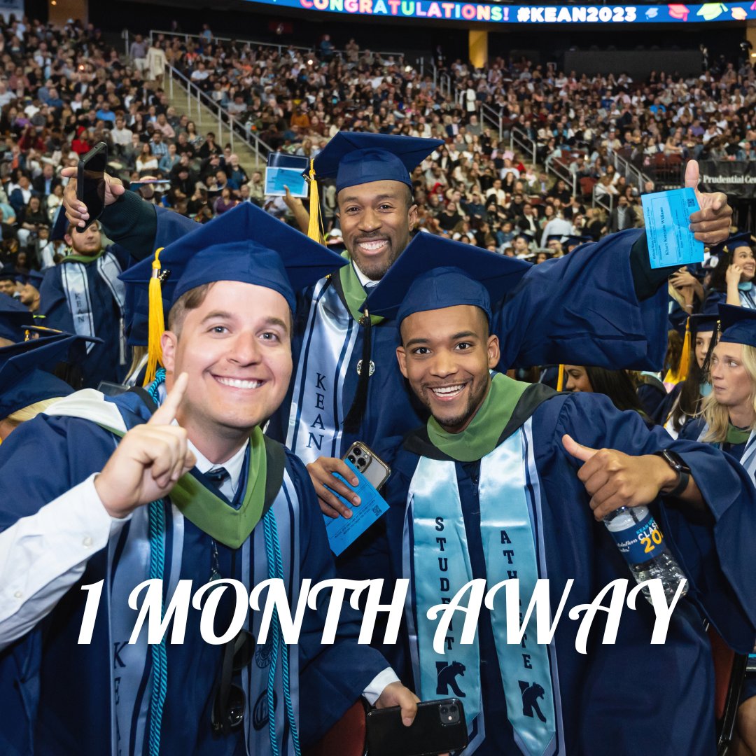 The countdown to Commencement is on! Just one month before we swap textbooks for tassels! 🎓 Get ready, graduates! #Kean2024