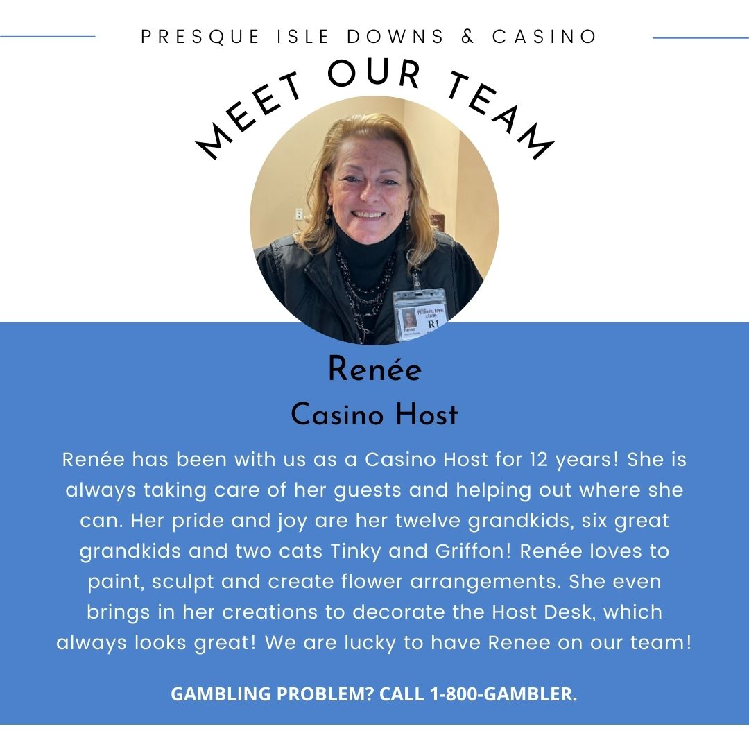 Help us congratulate Renée on being named this week's #TeamMemberTuesday recipient! Thank you for your hard work and dedication to PID!

GAMBLING PROBLEM? CALL 1-800-GAMBLER.