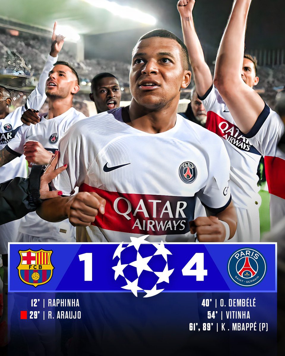 🔴🔵 Paris Saint-Germain beat Barça 4-1!