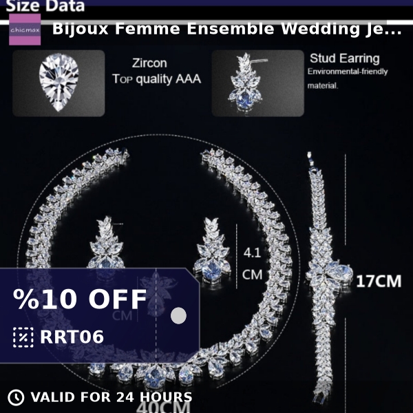 Chicmaxonline1's tweet photo. Check out this product 😍 Bijoux Femme Ensemble Wedding Jewelry Sets For Women Sparkling AAA Zircon... 😍 
by chicmaxonline starting at $84.90. 
Show now 👉👉 https://t.co/ncPbQ4tHJY https://t.co/9F6NWJKfxI