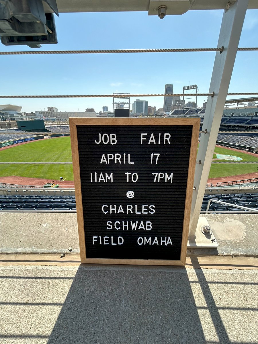 Today’s the DAY! Join us for Open Interviews in our Club Lounge from 11AM to 7PM. We’re looking to add part-time event staff to our team. 🏟️⚾✨ View available positions & apply in advance at the link: omahameca.org/employees/