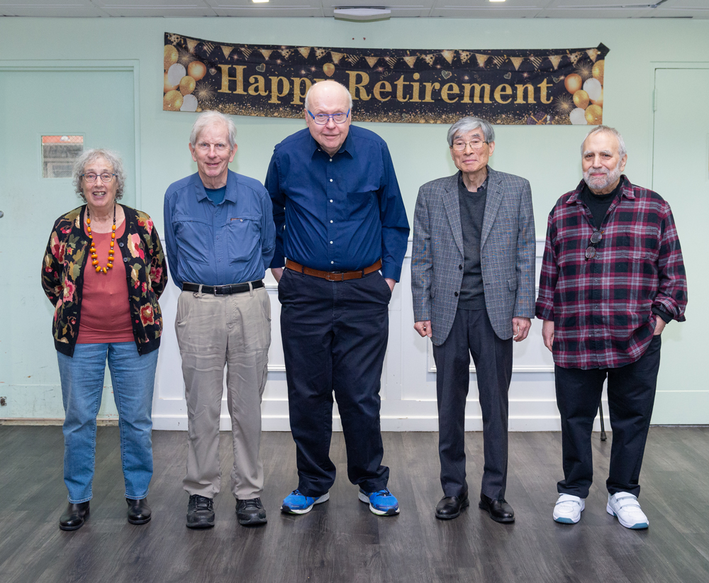 The Sociology Department held a retirement luncheon to celebrate 15 senior colleagues who collectively represent 547 years of service to QC! From left: Hester Eisenstein, Dean Savage, Andrew Beveridge, Pyong Gap Min, Harry Levine Read more in #TheQView: ow.ly/cQwV50RhfIL