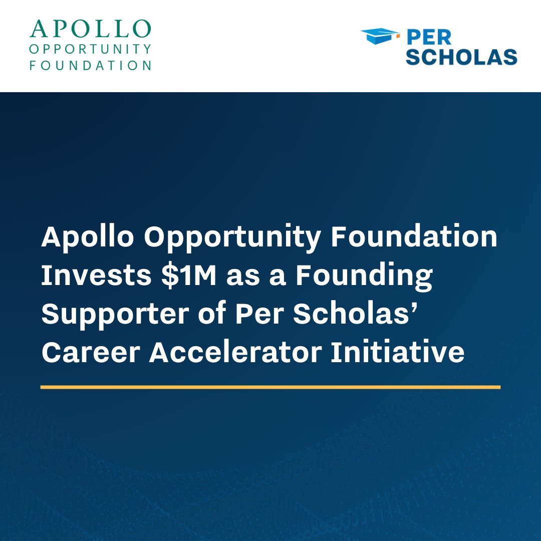 We're honored to receive support from @apolloglobal! Their support will drive our Career Accelerator Initiative, guiding alumni to sustained success & thriving wages. Thank you for investing in a brighter future for all! Read: bit.ly/3UgEokj