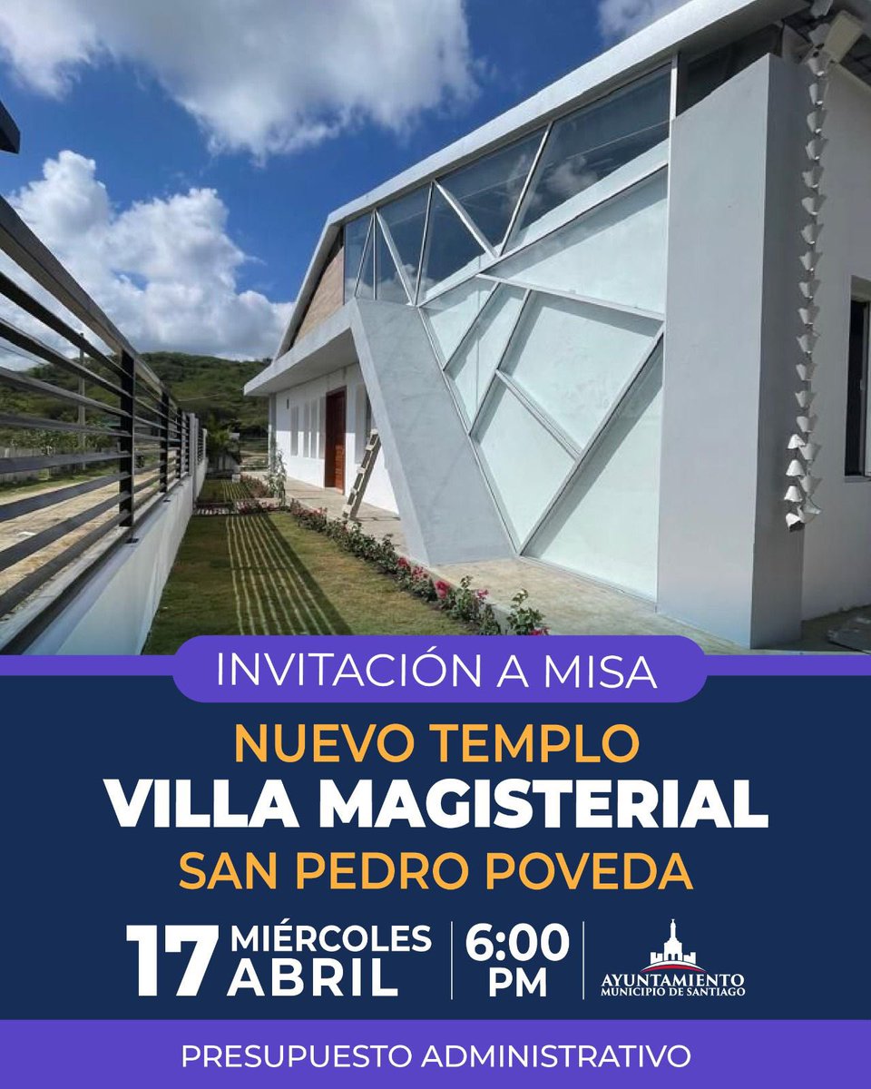 Este miércoles 17 de Abril, la Villa Magisterial estrena su nuevo Templo con una misa de Acción de Gracias 🙏🏼 Les esperamos a todos para ser parte de este momento tan especial para la comunidad 🤍