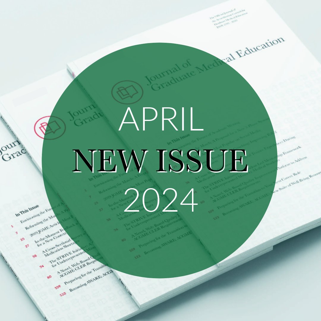 Our new issue is live. Find articles about remediation, cultivating psychological safety, racial and ethnic disparities in situational judgement testing, EPA activity assessment, using an opt in strategy for resident mental health services, and more bit.ly/4cYy2yo #MedEd