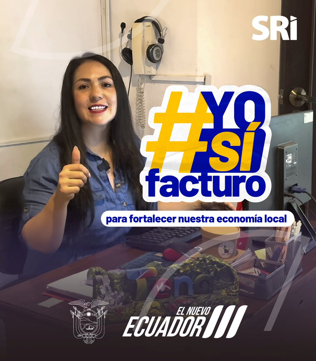 ¡Dinamiza el desarrollo del país! ✅ Con un #YoSíFacturo, impulsas el crecimiento económico local. ¡Demuestra tu compromiso y cumple tus obligaciones tributarias! #ElNuevoEcuador🇪🇨