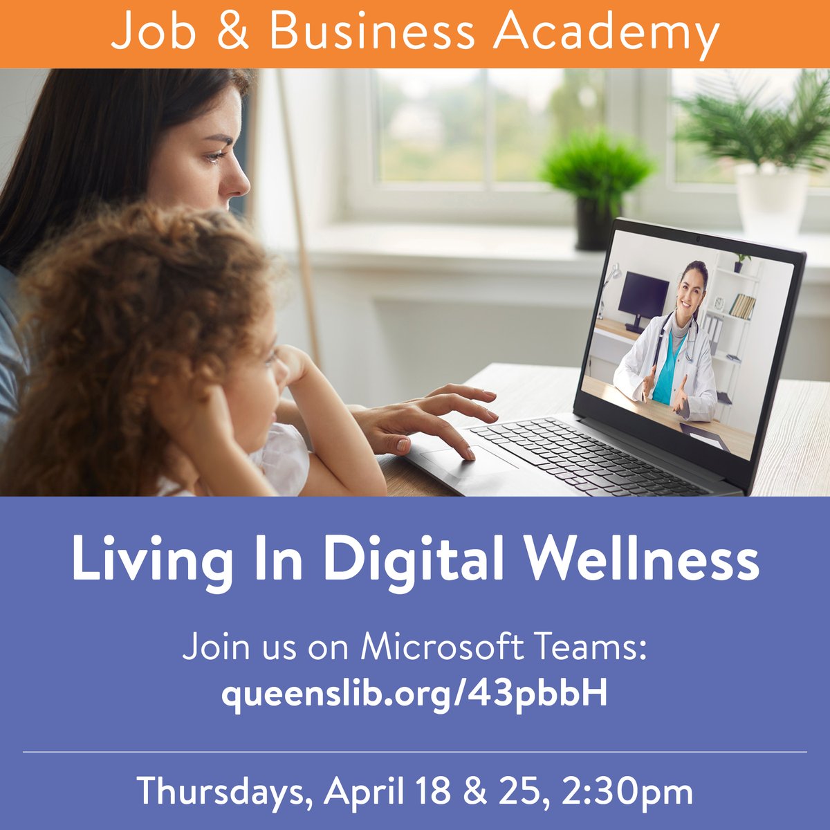 You deserve a balanced online life! Learn how to start the journey towards a healthier, happier digital you. Join us on Thursdays at 2:30PM. queenslibrary.org/calendar/livin…