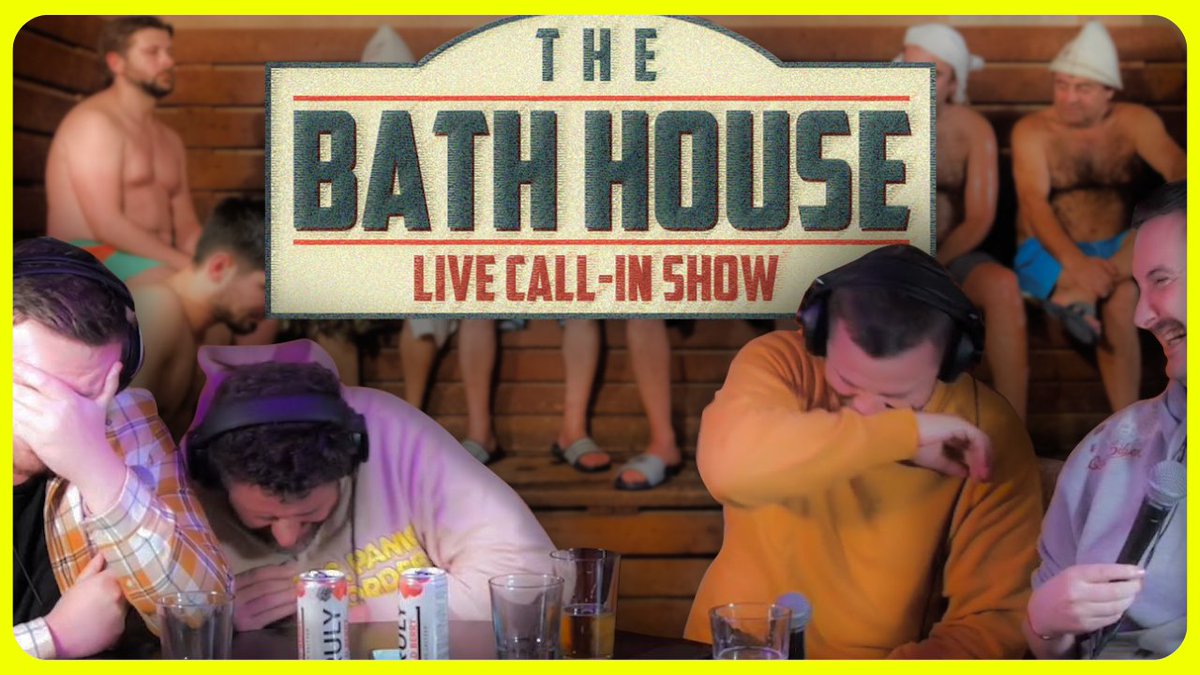 All new episode of The Bath House tonight at 9pm! youtube.com/live/6roHt8C42…