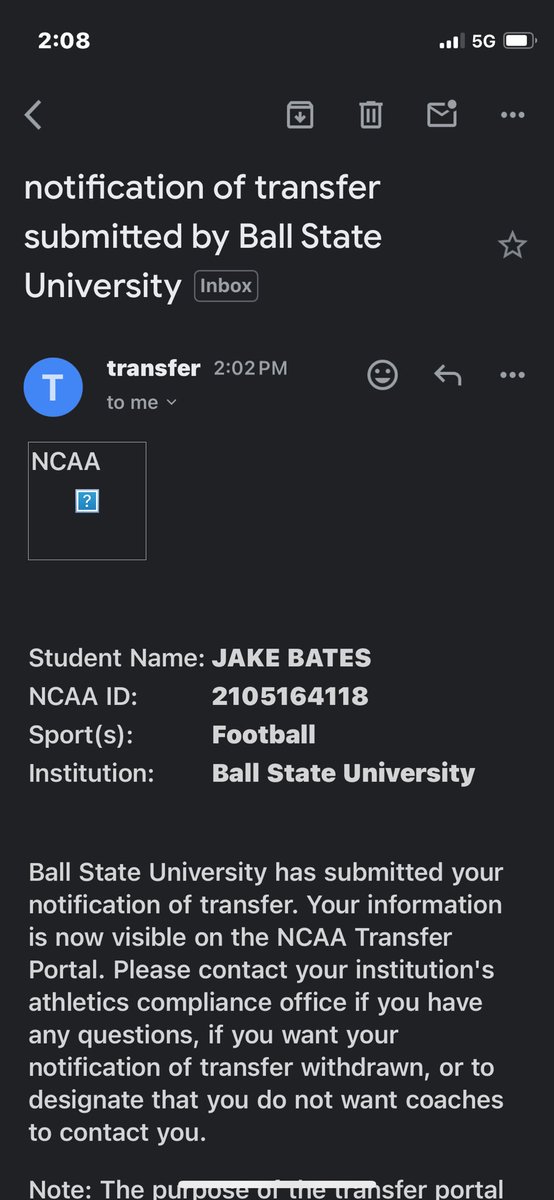 Officially in the Transfer Portal. Thank you @BallStateFB
