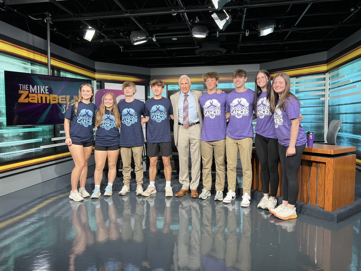 Tune in to the Mike Zambelli Show tonight at 6:30 & 10 PM. 📺 Members of the Emmaus & Southern Lehigh Lacrosse teams join Mike in preparation of the 'Crosse Out' Cancer Charity Lacrosse Tournament 🥍 @sectv @_EHSAthletics @SolehiSpartans