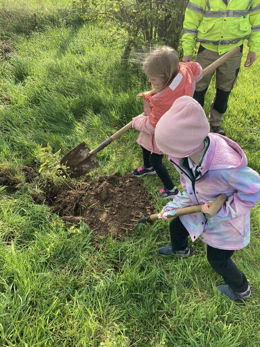 Thanks to Mary and Moss Coffey for donating two cherry blossom trees to our school. Thanks Patsy for helping us plant them. 🌳💚