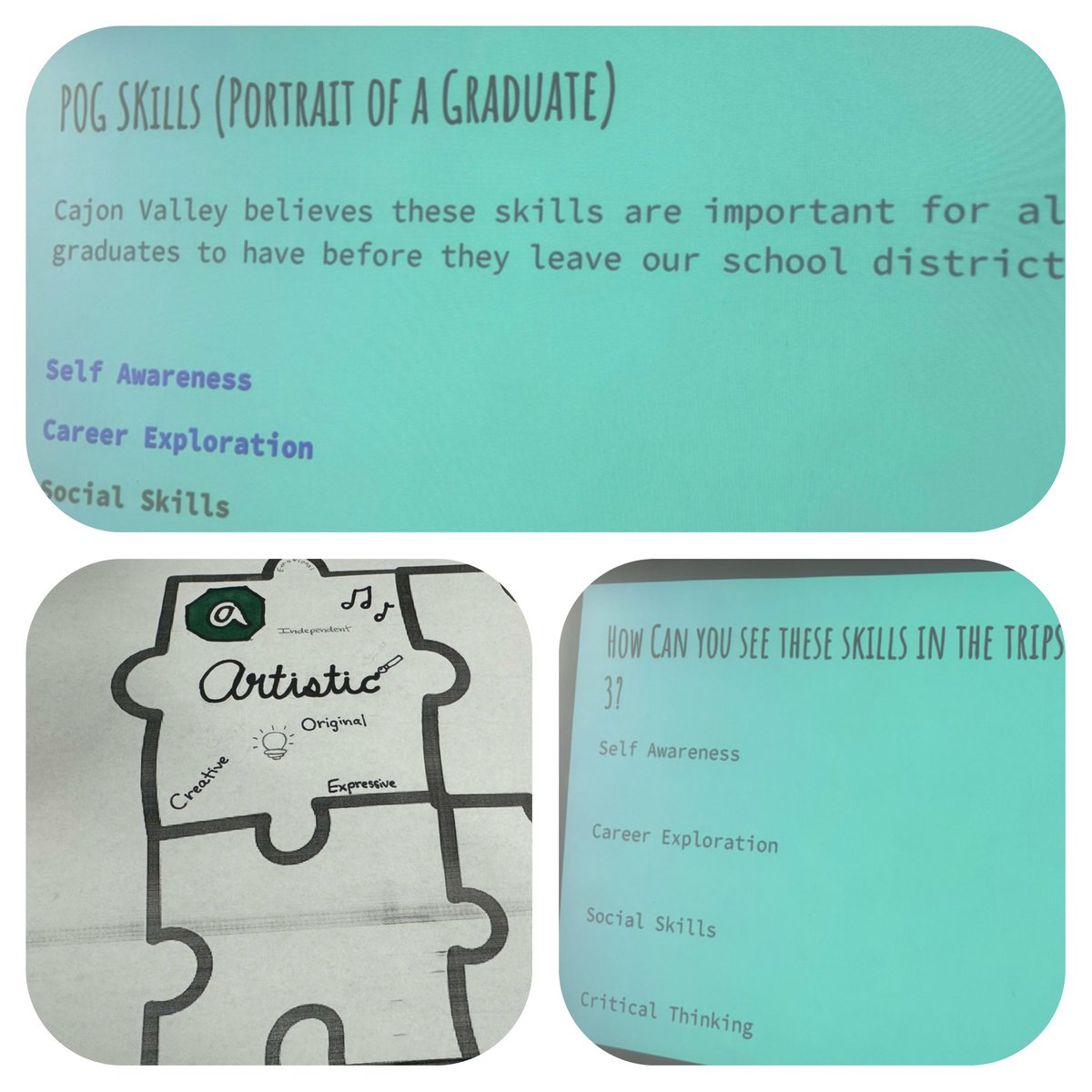 Connecting Portrait of Graduate to our outdoor learning trips and RIASEC. So much powerful reflection happening in @WillhiteClass @CvImmersion 🐺💙@CajonValleyUSD