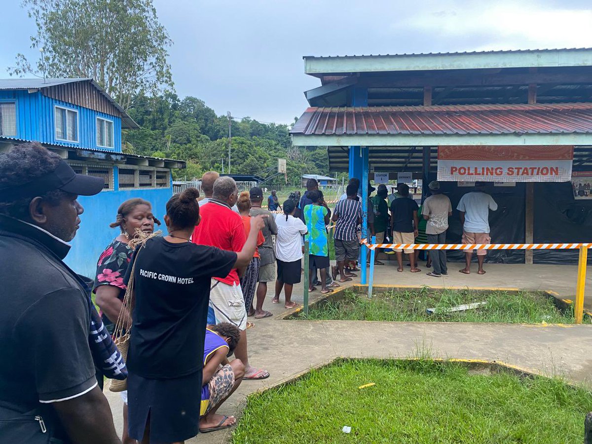 Election Day in Solomon Islands! Voters lining up in Honiara