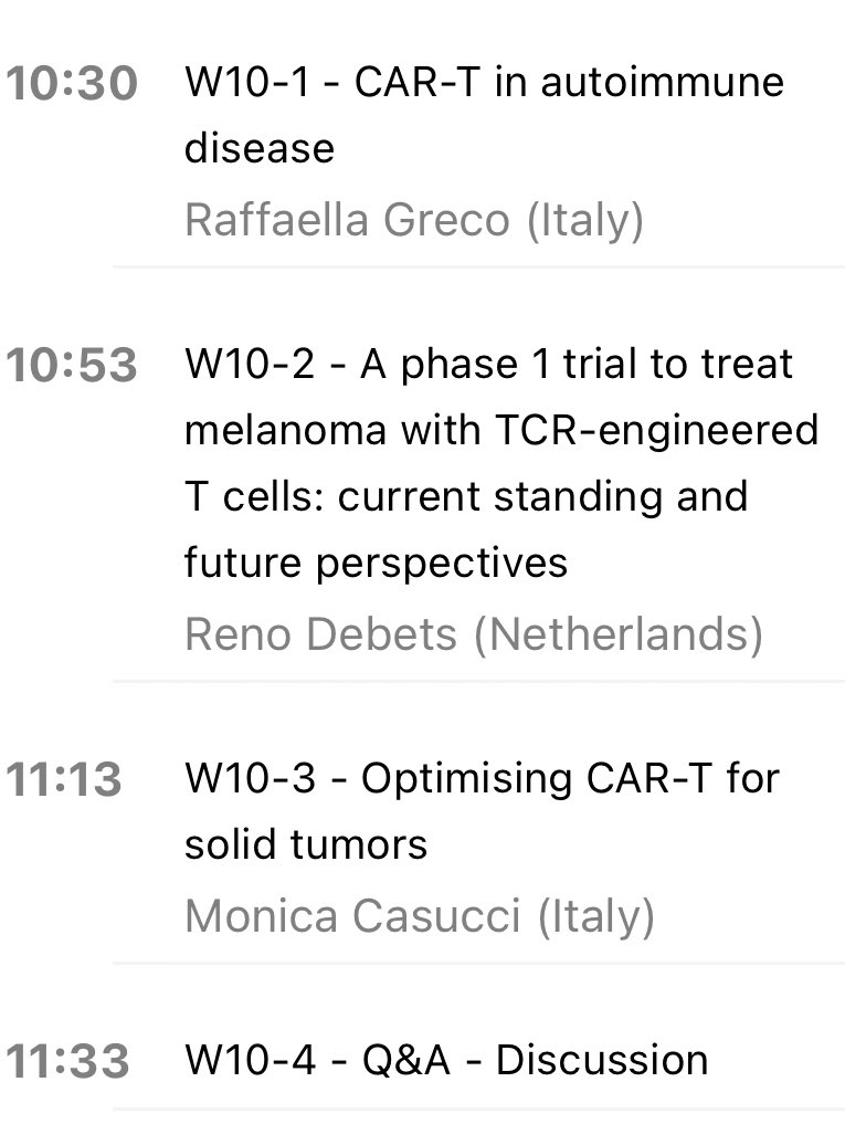 Don’t miss ‘W10 Cellular therapy in other disease’ on April 17 (10:30 – 11:45 bst) at #EBMT24. Overview, new insights & recommendations (library.ebmt.org/category4/docu…) on the use of #CART #TCR in #autoimmunediseases and #solidtumors 
@TheEBMT @TheEBMT_Trainee 
🌟❗️📚