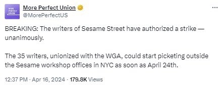 🎶 “S” is for striking. That’s good enough for me. 🎶 🍪 ✊ #UnionsForAll