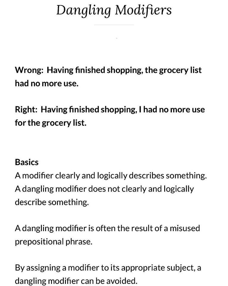 Dangling Modifiers
howtopasstheged.com/2014/02/10/dan…

#ged #hiset #hse #studymaterials #adulteducation #grammar #danglingmodifiers #reading #studying #learning #literacy
