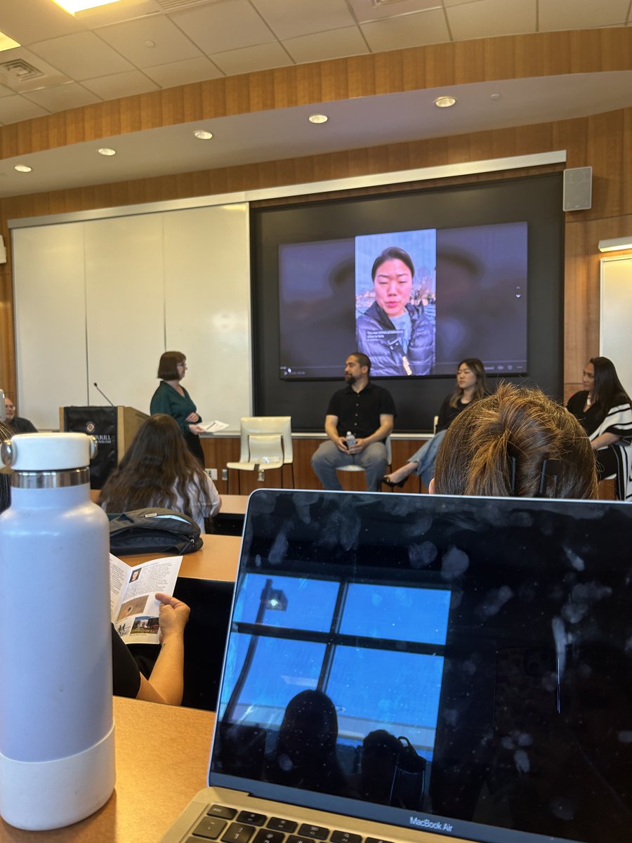 abigailgroeder's tweet photo. I'm at Knight Hall this evening attending Philip Merrill's "Covering the War in Ukraine: Reflections from Merrill Alumni"! Introductions are already underway.
From left to right: @media_politics @RobertKlemko @JoyceKohTV @_aswesterman #j347a https://t.co/YQ3SjjmaiU