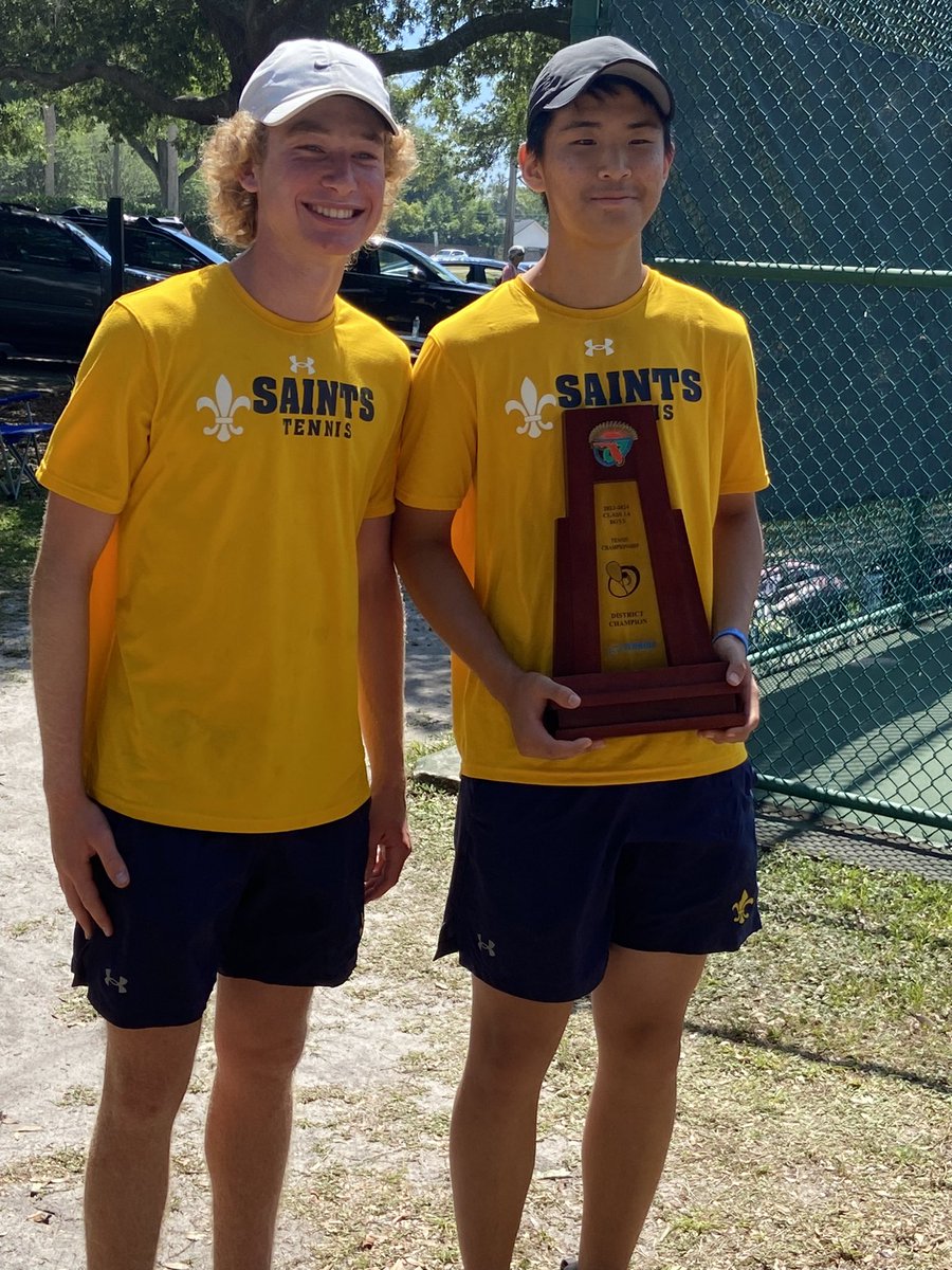 The Varsity Boys and Girls Tennis Teams are DISTRICT CHAMPIONS! Congratulations! #GoSaints