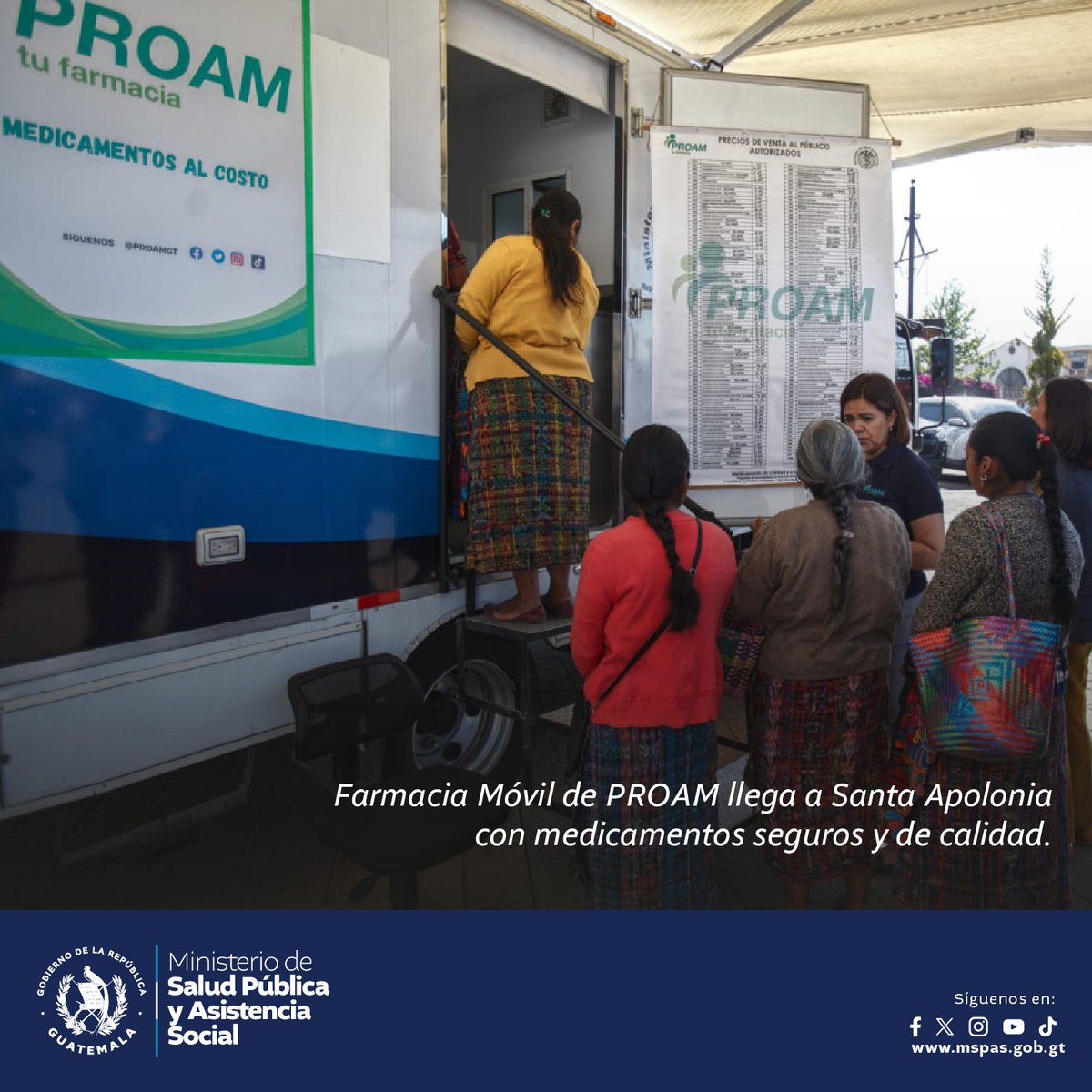 La Farmacia Móvil de @proamgt estuvo en Santa Apolonia, #Chimaltenango, llevando medicamentos de calidad a precios accesibles. ¡Una oportunidad para cuidar tu salud y tu bolsillo!💊🚑 Conoce más detalles aquí: prensa.gob.gt/comunicado/far… Con salud para todos #GuatemalaSaleAdelante