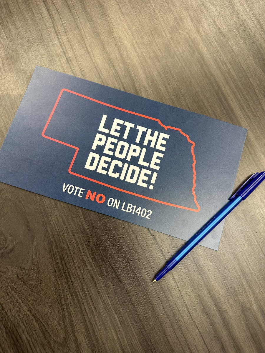 Stop by the Ralston Public Library (5555 S 77th St) to write your #NEleg Senator and tell them: Let The People Decide; Vote NO on LB1402. 1/🧵