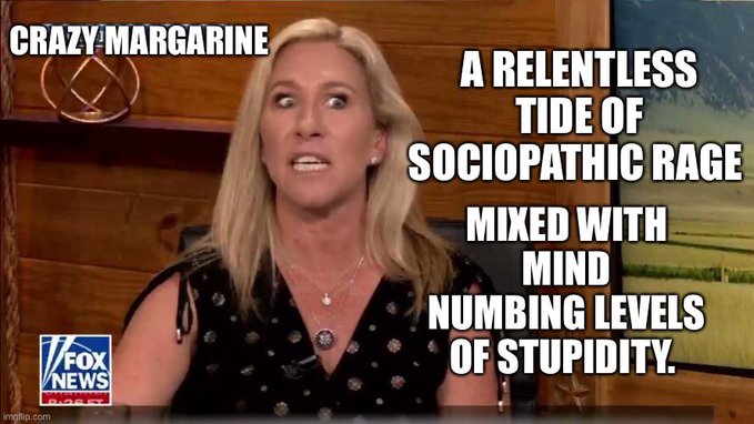 IamVyv's tweet photo. @MargieVotes #SerialPantyDropper, #MarjeWhoreyTaylorGreene is a low IQ, self-serving, shit talking, lying and BSing attention whore. https://t.co/Nd4s6wJFAv