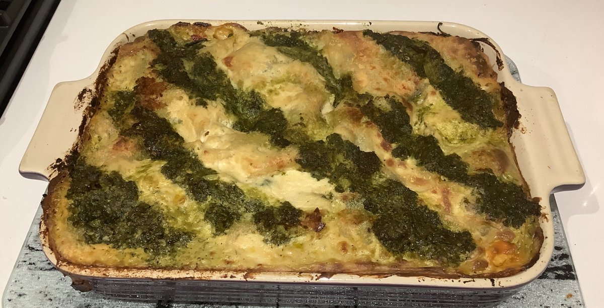 In @BOSHTV’s first book they call this the “World’s Best Pesto Lasagne”. They weren’t wrong. It’s been in our regular rotation since we got the book when it first came out all those years ago. They’re still the best #vegan #plantbased recipe books in my opinion.