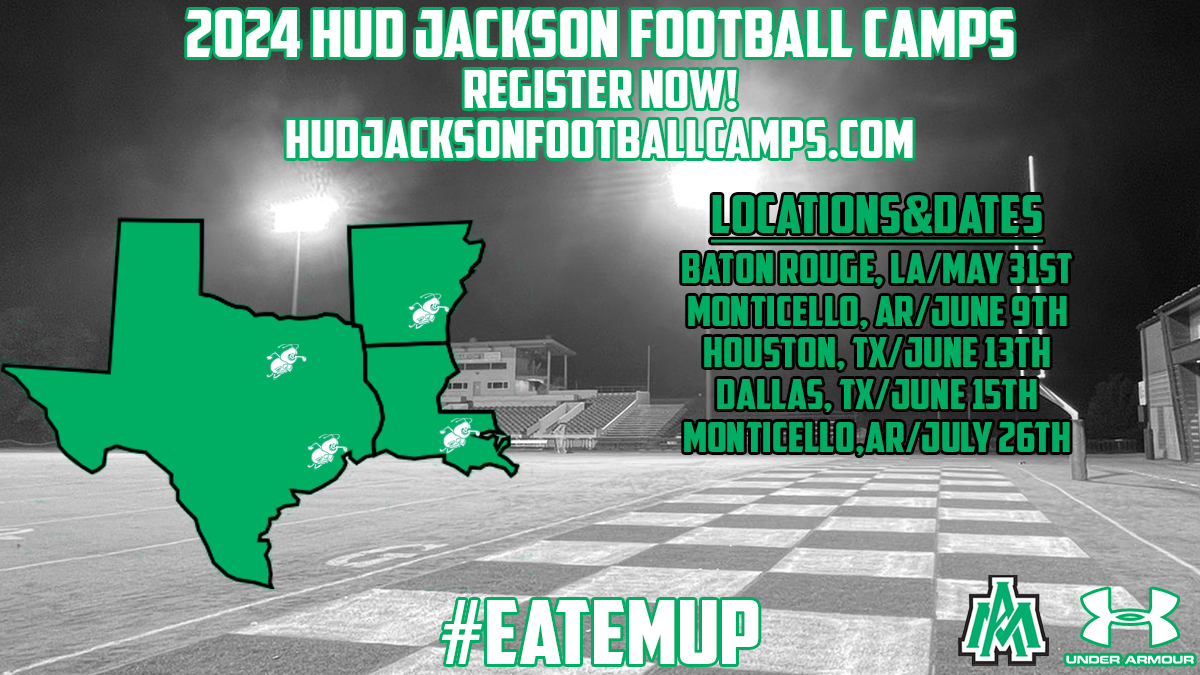 CORRECTION: Weevil Football's Baton Rouge camp is scheduled for May 31st! You can pre-register now at hudjacksonfootballcamps.com #EatEmUp