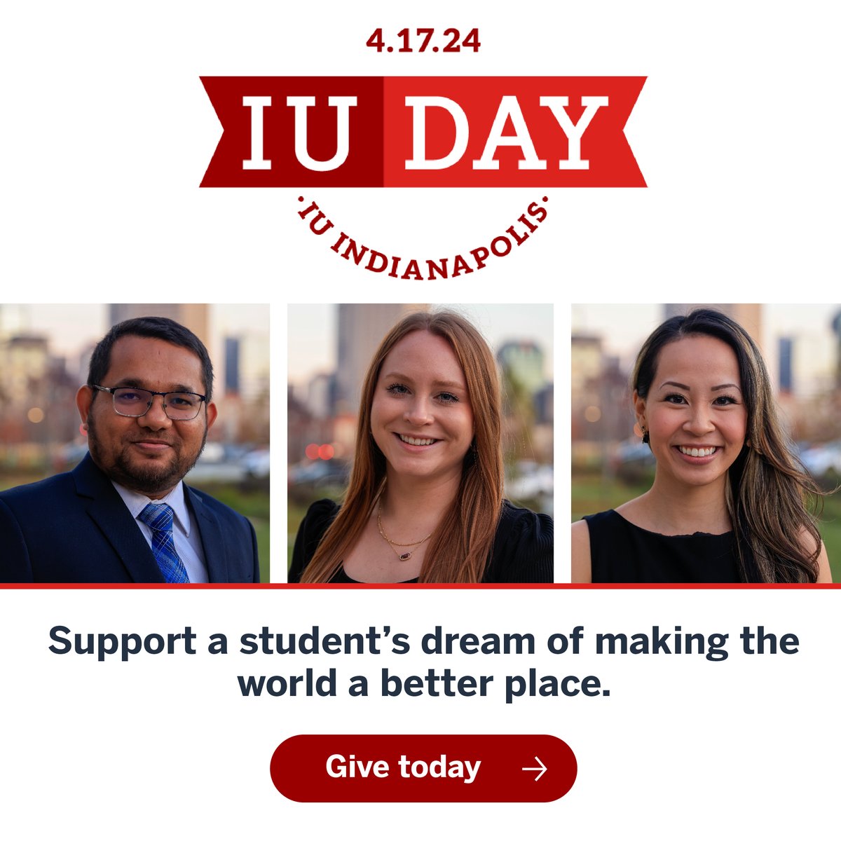IU’s most generous day is tomorrow Wednesday, April 17! Help an IU Lilly Family School of Philanthropy student through your gift today: give.myiu.org/iupui/P3700077…
