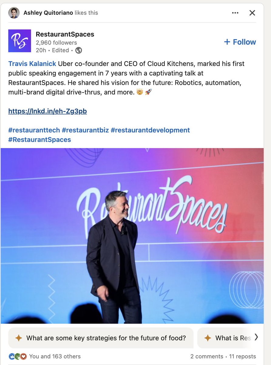 .@travisk made his first public keynote in 7 (!!!) years.