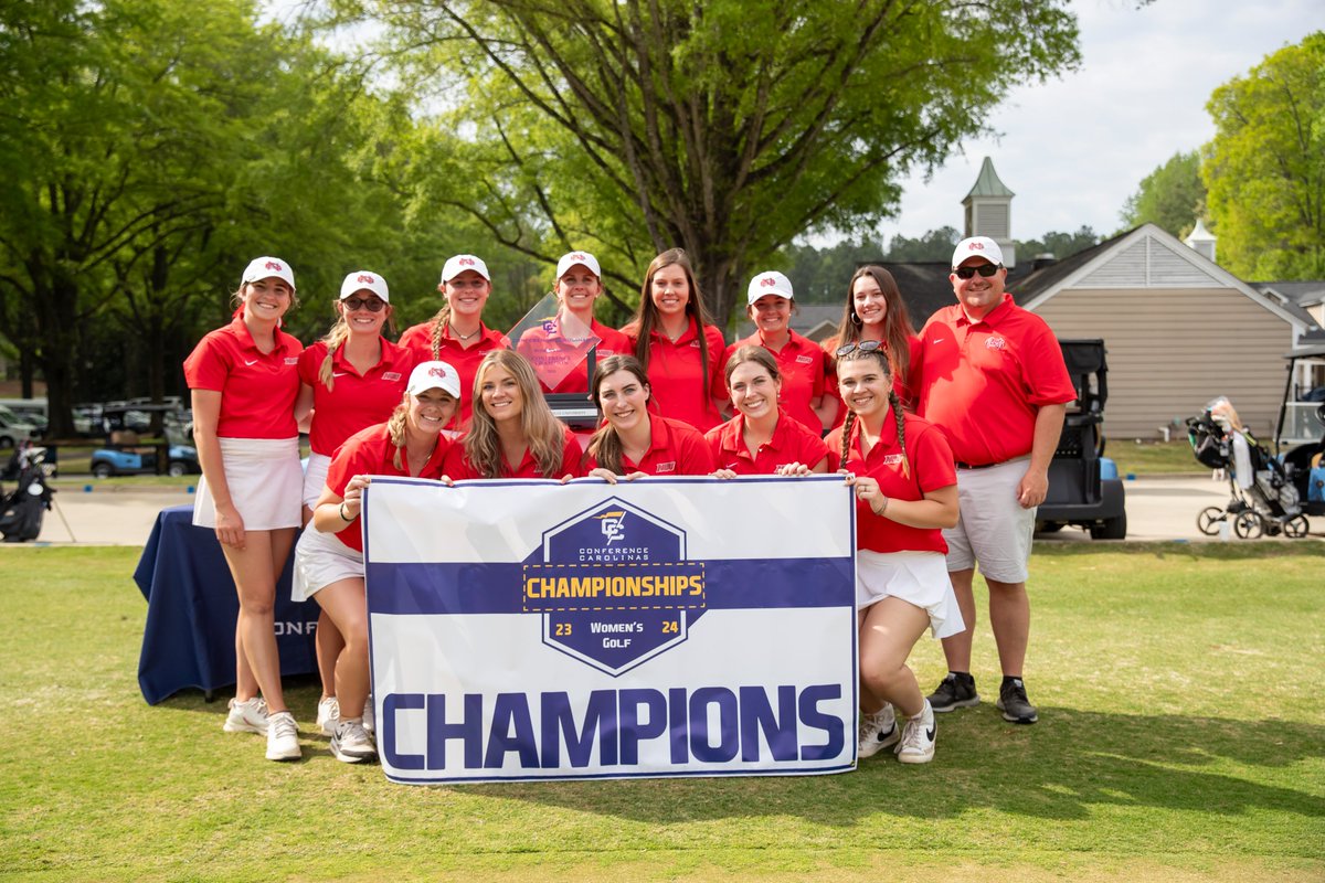 Congratulations to @NGUAthletics_ on claiming its first Conference Carolinas Women's Golf Championship title! 🔗: bit.ly/3Jli1Vz #LeadingTheWay