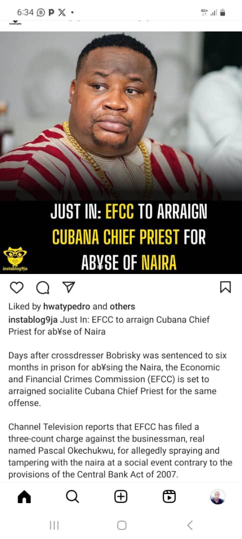 I said this on my last broadcast that they’re coming for them for imitating a borrowed culture from the Yorubas which is spraying Nigeria Naira money during occasions, they will suffer for it . I warned our people and even in my last broadcast I told them that EFFC is coming…