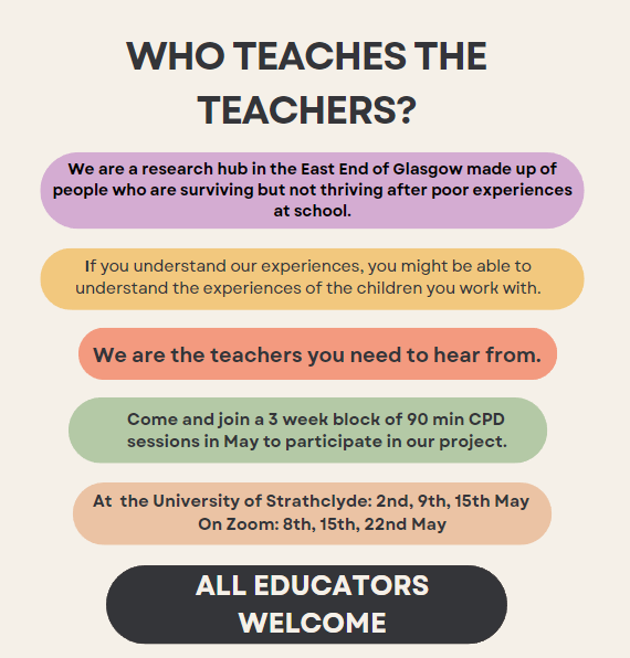 #52weeksofEdD I've now been doing my fieldwork for a whole year. I work with adults in the East End who had very poor experiences of school that have followed them into adulthood. What can we as teachers learn when we look in new places and hear new voices?