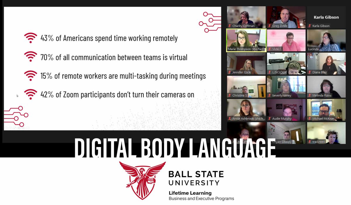 Part 2 of the Improving Digital Body Language series is about issues, habits and tips for #virtualmeetings – fittingly delivered via Zoom!

If your org relies on virtual channels, let us know if you'd like us to help you raise the bar with Improving Digital Body Language!