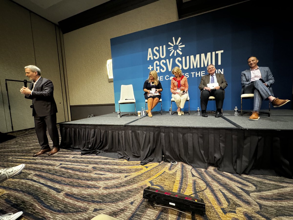 @Getting_Smart’s @TVanderArk joined by Gary Hoachlander, @ConnectEdOrg; @KVA_Inc, @ncpublicschools; @SecJennerIN, @EducateIN; & Josh Garcia, @tacomaschools for a discussion on blending education & the world of work to ensure #GenZ is career ready. #asugsvsummit