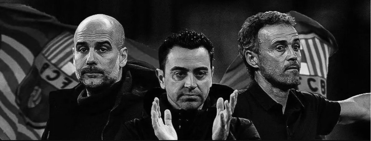 problaugrana's tweet photo. ✅ Guardiola (el mejor entrenador de la historia): 4 años en el Barça.

✅ Luis Enrique (segundo triplete): 3 años en el Barça.

✅ Xavi (ganador de La Liga post Messi): 3 años en el Barça.

⛔ El problema no son los entrenadores, es el entorno del  Barça. https://t.co/JMnA4pVo6n