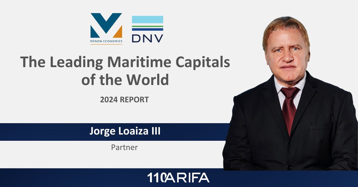 ARIFA partner, Jorge Loaiza III, joined the Global Maritime Expert Panel providing the main data foundation of The Leading Maritime Capitals of the World 2024 report. It gives valuable insights into the strongholds of today’s global maritime industry.
shorturl.at/fpxW7