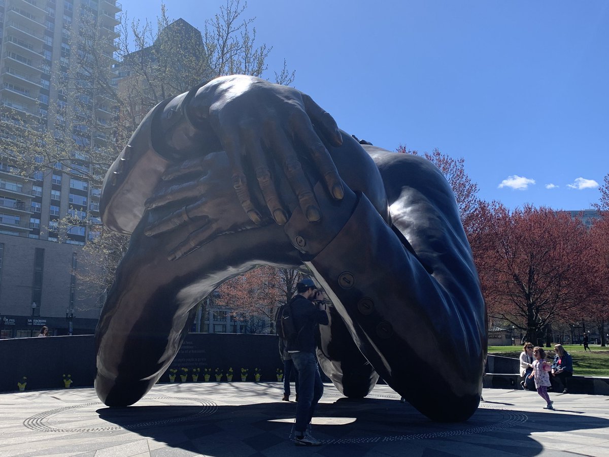 A beautiful day in Boston for a college tour and see some sculptures I finally got to see 'The Embrace' By Harry Willis Thomas #HAYNation