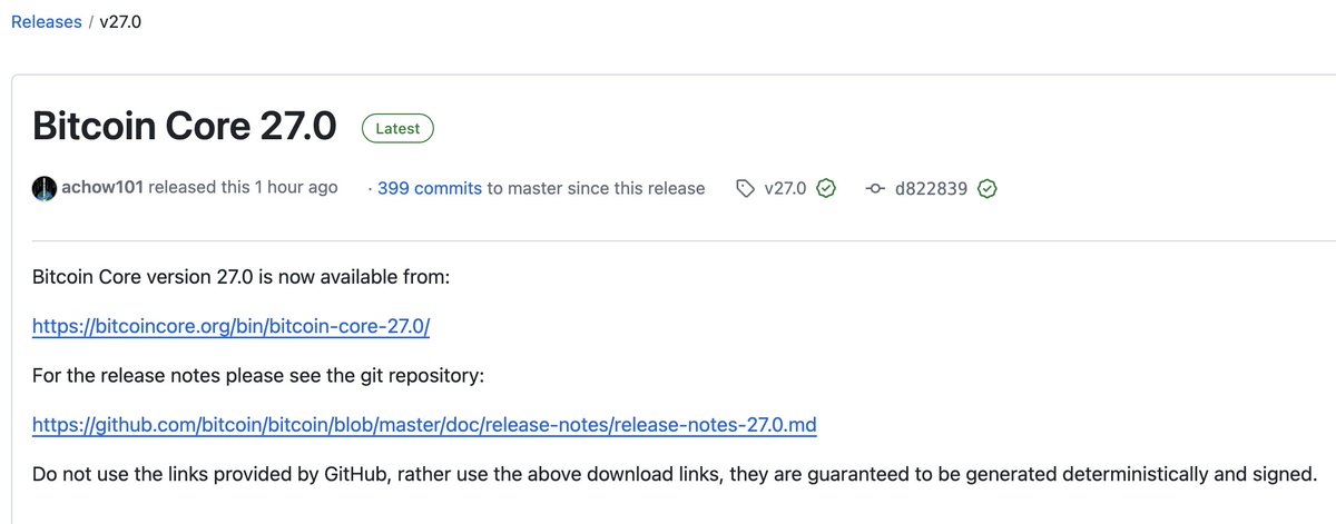 JUST IN: #Bitcoin Core 27.0 has been released 🙌