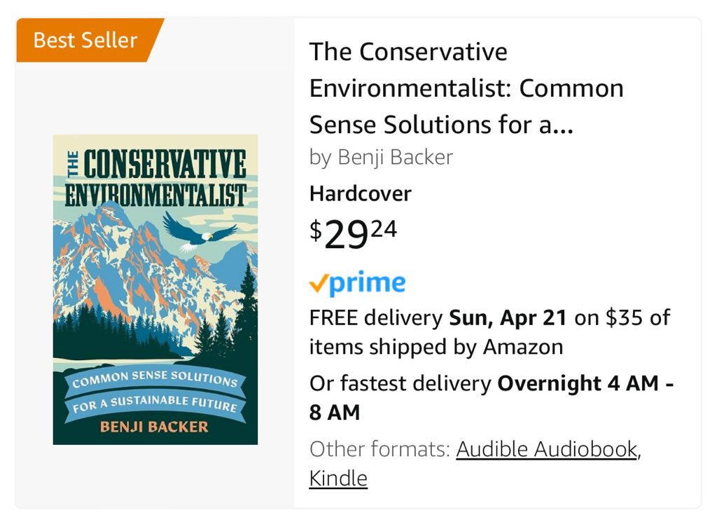 It’s been less than a day and The Conservative Environmentalist is already a best-seller!

The outpour of support from today’s launch makes it clear: people want an environmental movement that also prioritizes our quality of life, economy, &amp; country.

This is just the beginning!