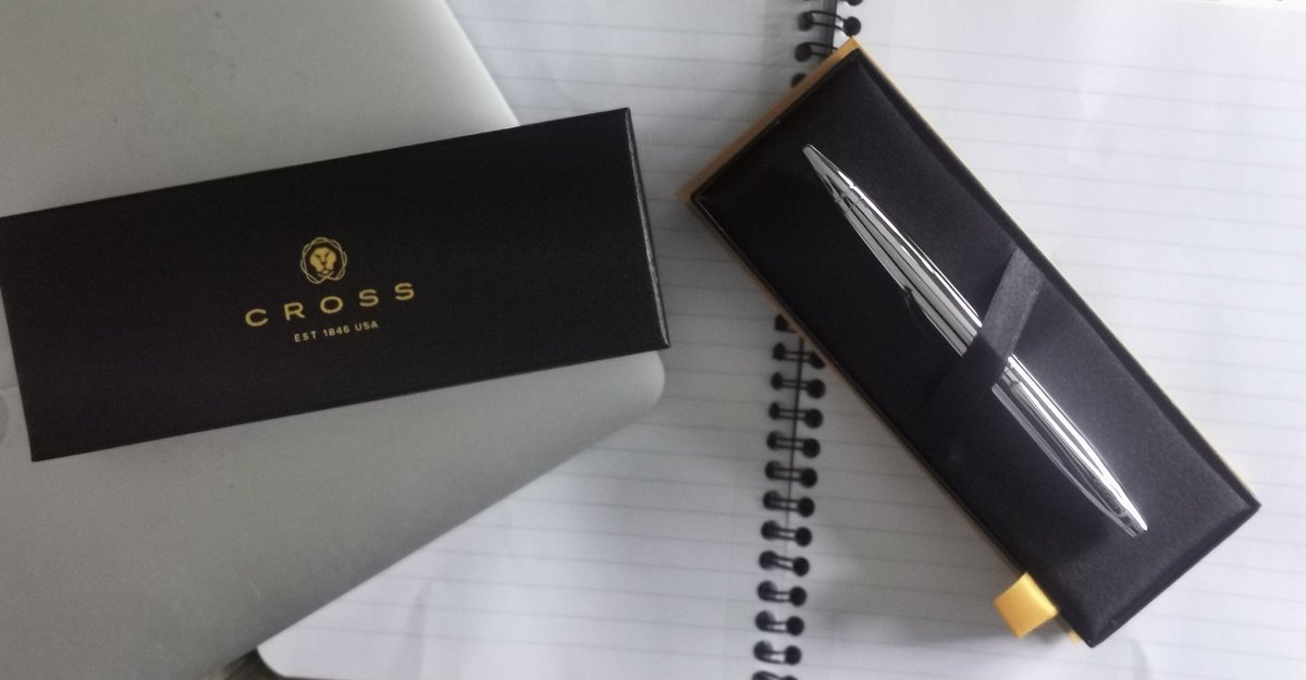 'Feeling appreciated at work with this classy gift from the team—a sleek Cross pen! Ready to sign those deals in style. ✒️💼 #Grateful #TeamAppreciation #ProfessionalPerks'