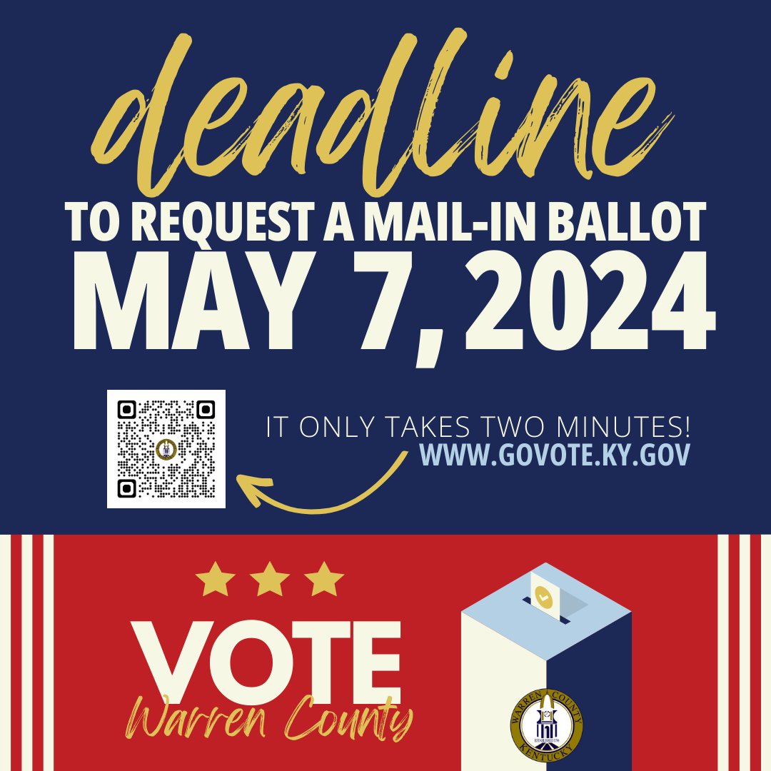 The deadline to request a mail-in absentee ballot is fast approaching. Visit govote.ky.gov today to check your registration, request a ballot, and more!