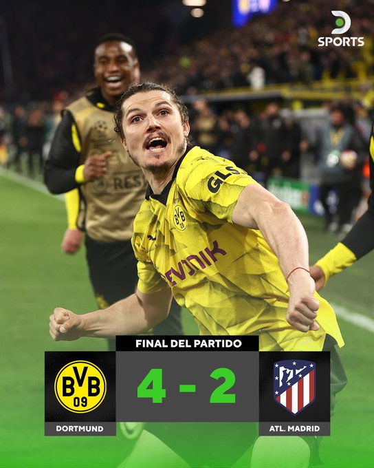 Borussia Dortmund 4 Atlético Madrid 2 - Champions League 2024 - Vuelta - Cuartos de final - Video GLUOxYXWoAAJRDC?format=jpg&name=small