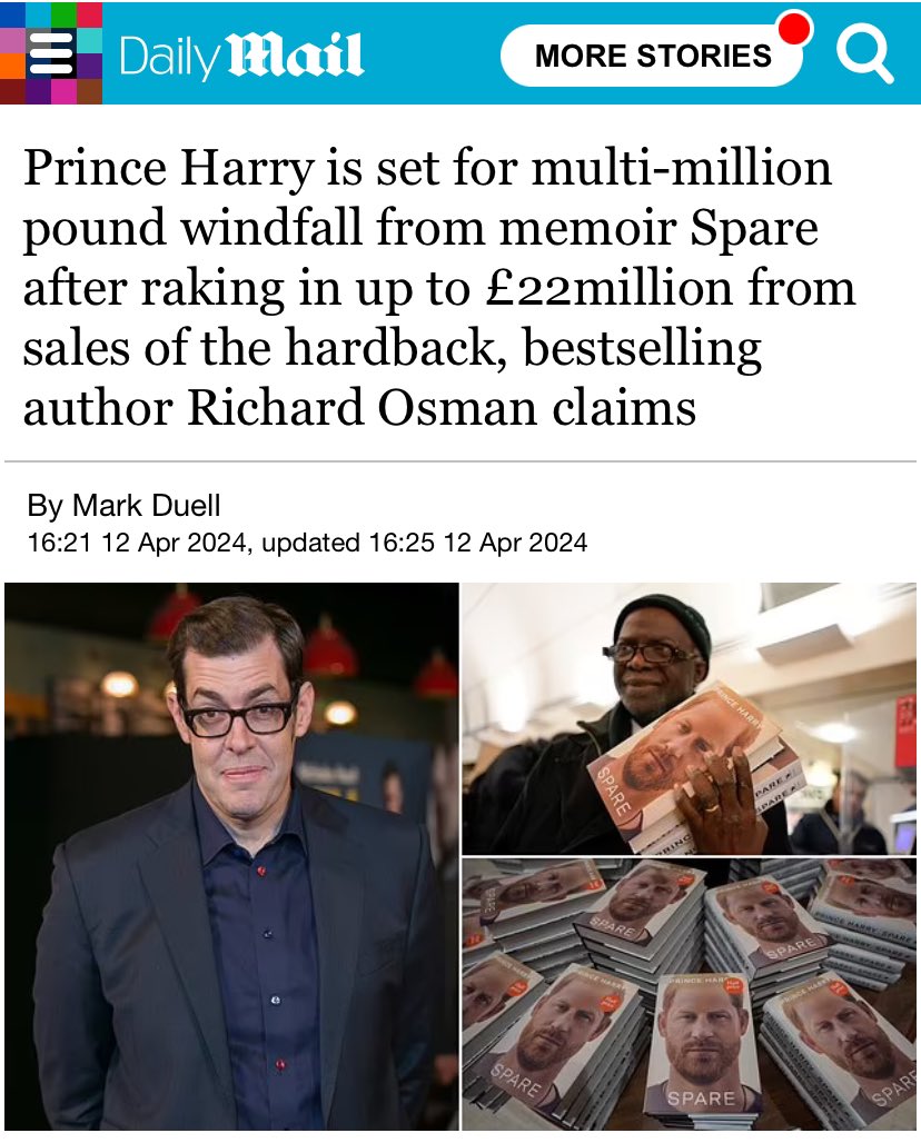 ZandiSussex's tweet photo. More bitter tears to enjoy as monarchists watch Prince Harry continue smashing the record books … and it’s just the beginning! 🥳🎉 Did you know that #Spare is the UK’s fastest selling non-fiction book EVER? I want to that be irrelevant too!🙋‍♀️

Link 👉 https://t.co/Gd4MDWxfhp https://t.co/zRqHwXG8pC